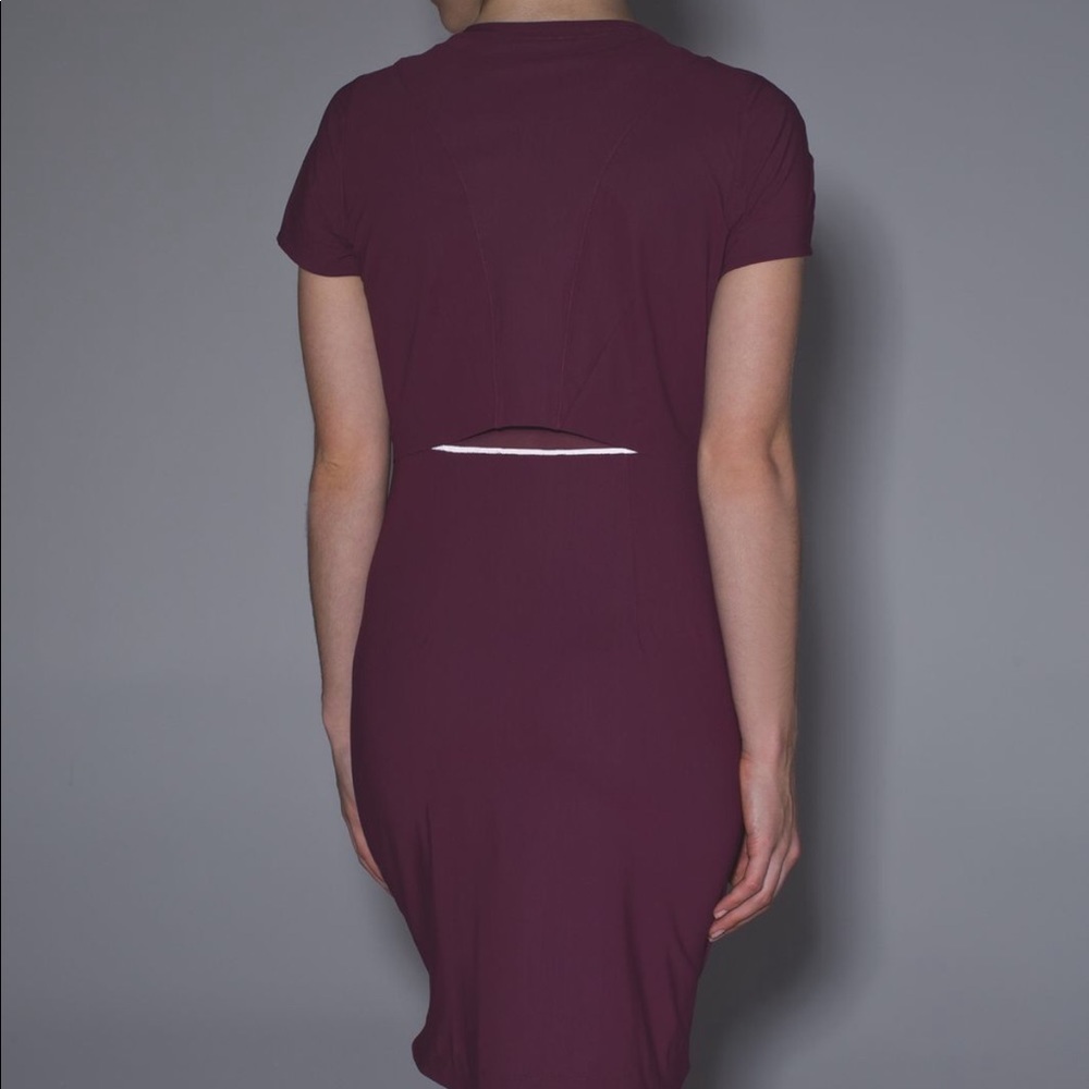 Lululemon Endeavor Dress Red Grape Athletic Travel Mini Dress - Picture 3 of 8